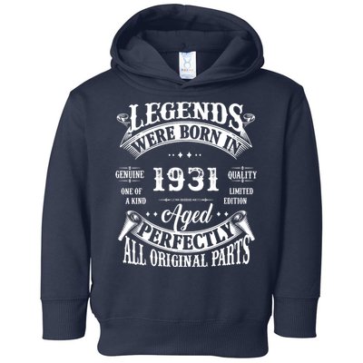 91 Birthday 1931 Gift Vintage 91 Birthday Toddler Hoodie