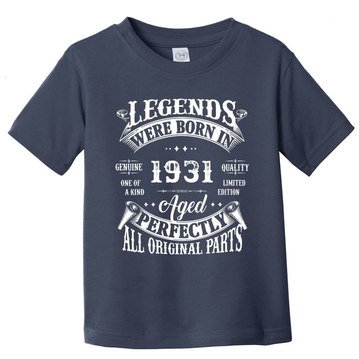 91 Birthday 1931 Gift Vintage 91 Birthday Toddler T-Shirt