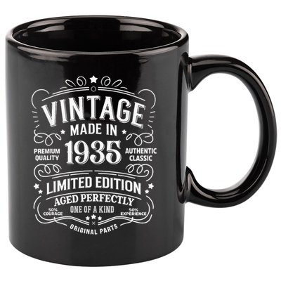 90th Birthday 1935 Birthday 11oz C Handle Ceramic Mug