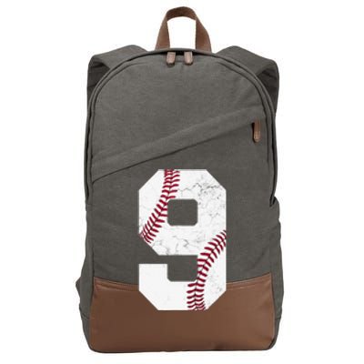 9th Birthday 2014 Baseball Nine 9 Ninth Gift Cotton Canvas Backpack