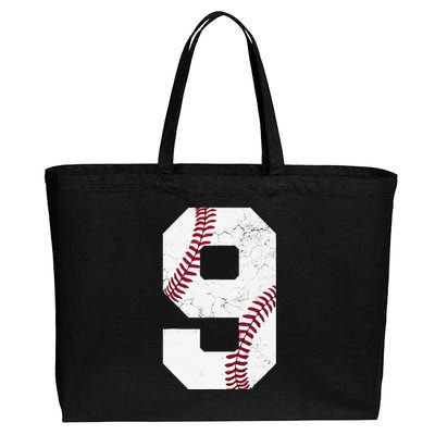 9th Birthday 2014 Baseball Nine 9 Ninth Gift Cotton Canvas Jumbo Tote