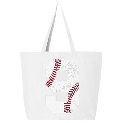 9th Birthday 2014 Baseball Nine 9 Ninth Gift 25L Jumbo Tote