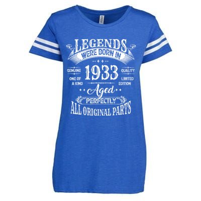 91st Birthday 91 Years Old Vintage Legends Born In 1933 Enza Ladies Jersey Football T-Shirt