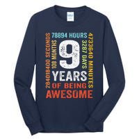 9th Birthday 9 Years Old Vintage Retro 108 Months Boy Girl Tall Long Sleeve T-Shirt