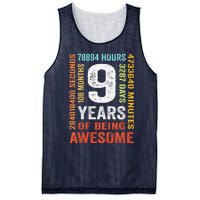 9th Birthday 9 Years Old Vintage Retro 108 Months Boy Girl Mesh Reversible Basketball Jersey Tank