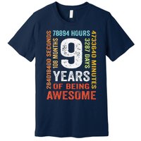 9th Birthday 9 Years Old Vintage Retro 108 Months Boy Girl Premium T-Shirt