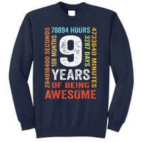 9th Birthday 9 Years Old Vintage Retro 108 Months Boy Girl Tall Sweatshirt