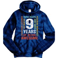 9th Birthday 9 Years Old Vintage Retro 108 Months Boy Girl Tie Dye Hoodie