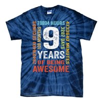 9th Birthday 9 Years Old Vintage Retro 108 Months Boy Girl Tie-Dye T-Shirt