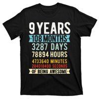 9th Birthday 9 Years Old Vintage Retro 108 Months Funny T-Shirt