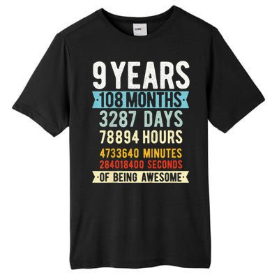 9th Birthday 9 Years Old Vintage Retro 108 Months Funny Tall Fusion ChromaSoft Performance T-Shirt