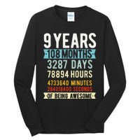 9th Birthday 9 Years Old Vintage Retro 108 Months Funny Tall Long Sleeve T-Shirt