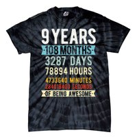 9th Birthday 9 Years Old Vintage Retro 108 Months Funny Tie-Dye T-Shirt