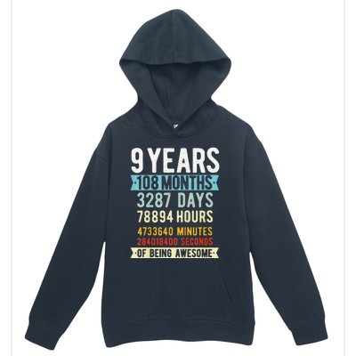 9th Birthday 9 Years Old Vintage Retro 108 Months Funny Urban Pullover Hoodie