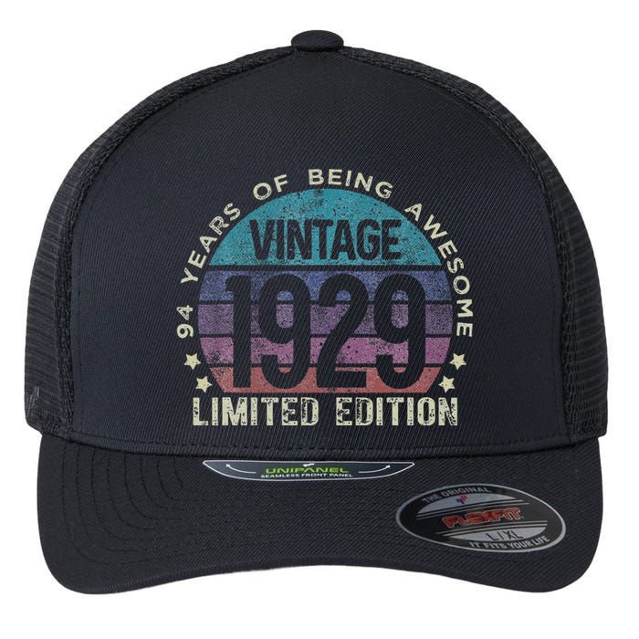 94th Birthday 94 Year Old Gifts Vintage 1929 Limited Edition Flexfit Unipanel Trucker Cap