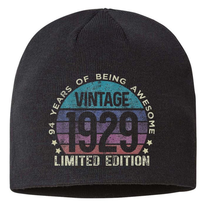 94th Birthday 94 Year Old Gifts Vintage 1929 Limited Edition Sustainable Beanie