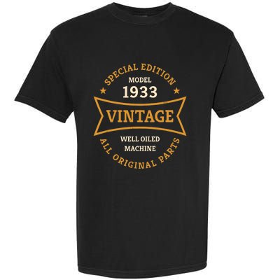 90th Birthday 90 Years Old Born in 1933 Vintage Ninety years Garment-Dyed Heavyweight T-Shirt