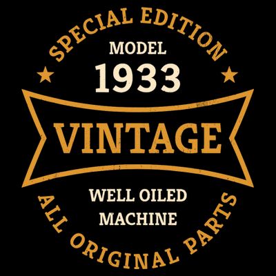 90th Birthday 90 Years Old Born in 1933 Vintage Ninety years T-Shirt