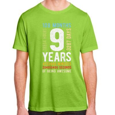 9th Birthday 9 Years Old Vintage Retro 108 Months Adult ChromaSoft Performance T-Shirt