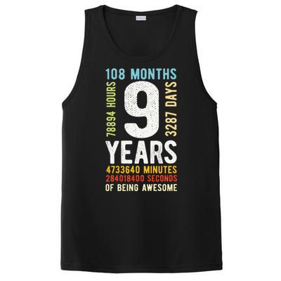 9th Birthday 9 Years Old Vintage Retro 108 Months PosiCharge Competitor Tank