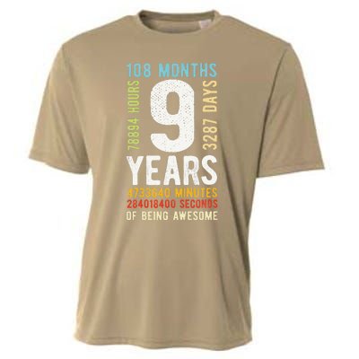 9th Birthday 9 Years Old Vintage Retro 108 Months Cooling Performance Crew T-Shirt