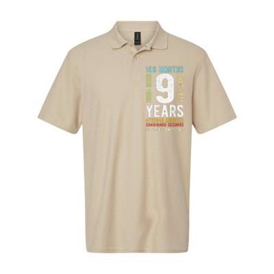 9th Birthday 9 Years Old Vintage Retro 108 Months Softstyle Adult Sport Polo