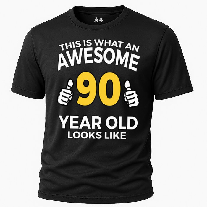 90th Birthday Awesome 90 Years Old Looks Like Cooling Performance Crew T-Shirt