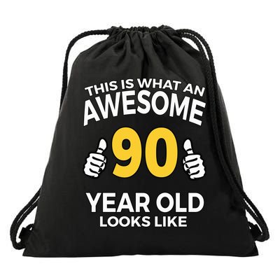 90th Birthday Awesome 90 Years Old Looks Like Drawstring Bag