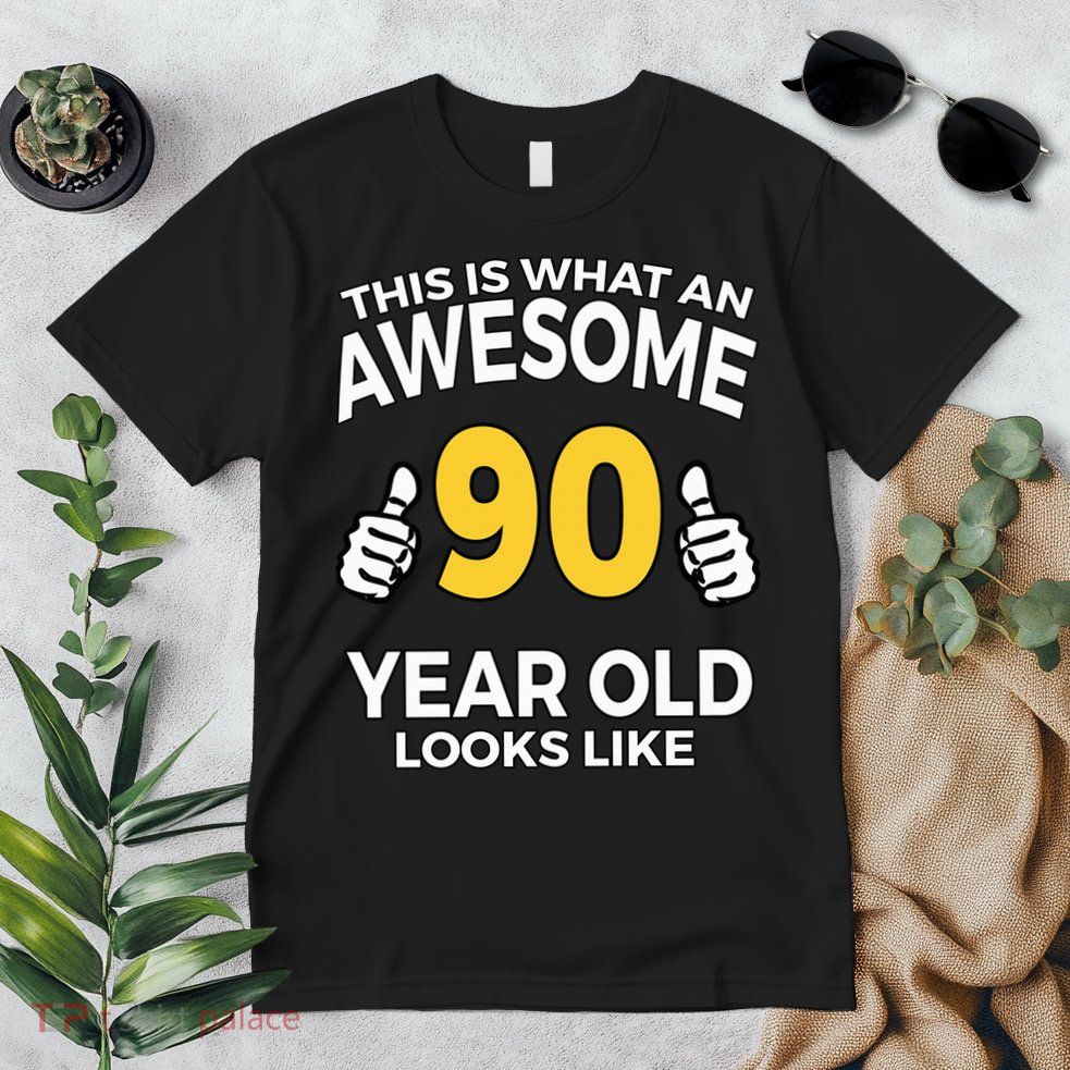 90th Birthday Awesome 90 Years Old Looks Like Premium T-Shirt