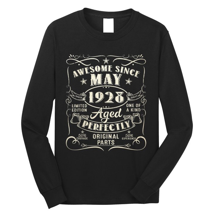 95th Birthday Awesome Since May 1928 95 Years Old Gift  Long Sleeve Shirt