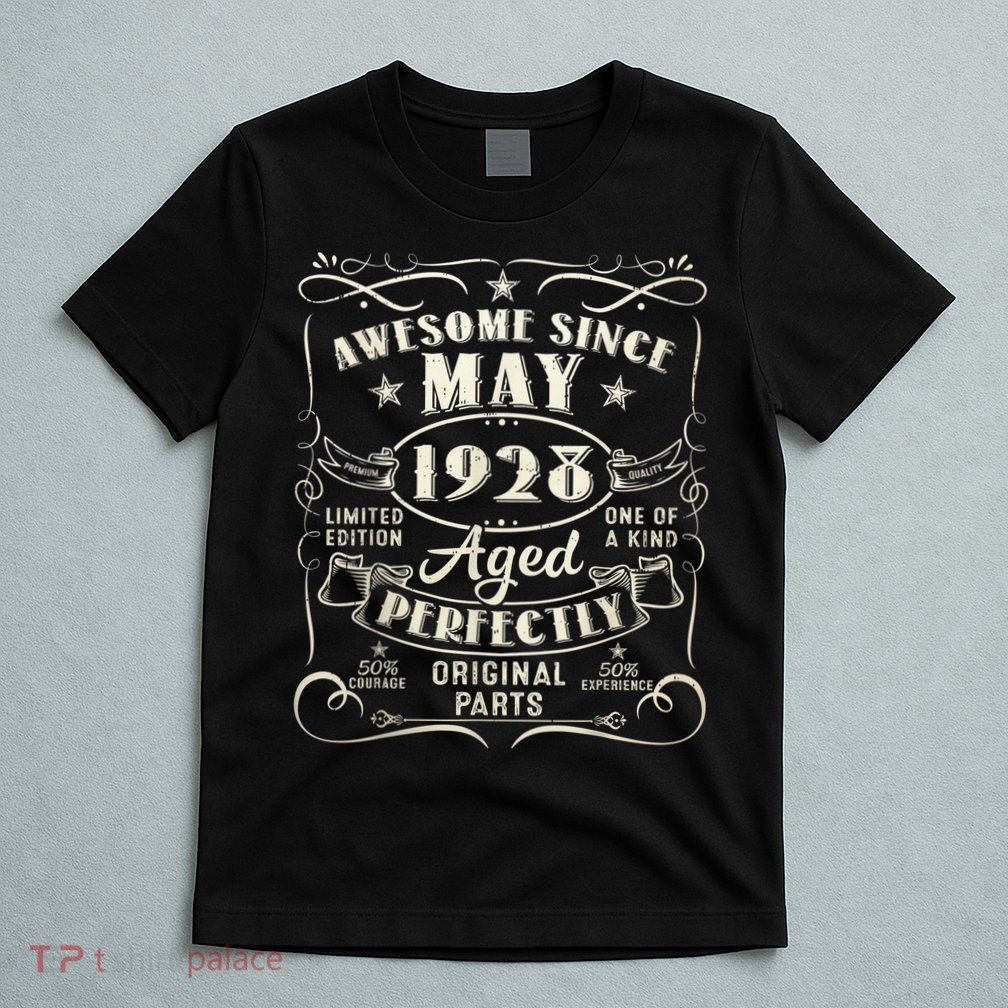 95th Birthday Awesome Since May 1928 95 Years Old Gift  T-Shirt