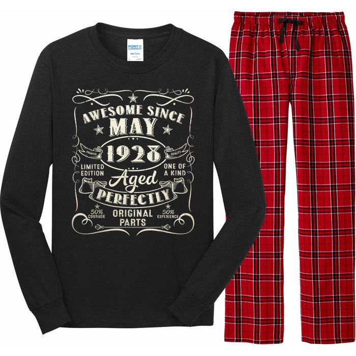 95th Birthday Awesome Since May 1928 95 Years Old Gift  Long Sleeve Pajama Set