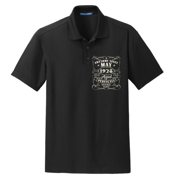 95th Birthday Awesome Since May 1928 95 Years Old Gift  Dry Zone Grid Polo