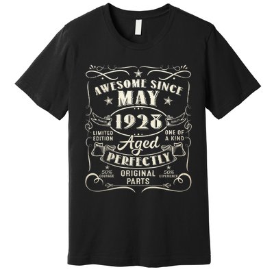 95th Birthday Awesome Since May 1928 95 Years Old Gift  Premium T-Shirt