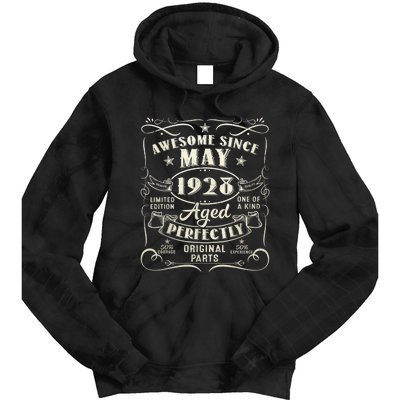 95th Birthday Awesome Since May 1928 95 Years Old Gift  Tie Dye Hoodie