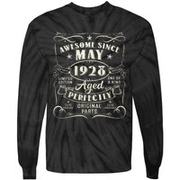 95th Birthday Awesome Since May 1928 95 Years Old Gift  Tie-Dye Long Sleeve Shirt