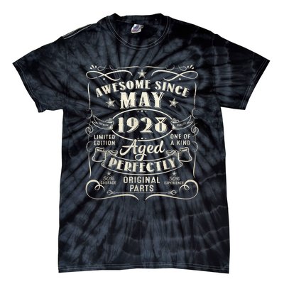 95th Birthday Awesome Since May 1928 95 Years Old Gift  Tie-Dye T-Shirt