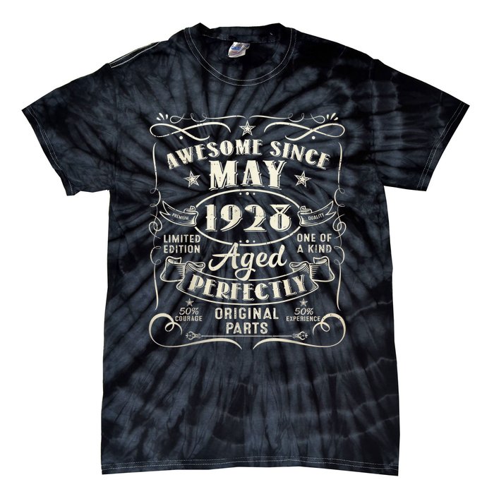 95th Birthday Awesome Since May 1928 95 Years Old Gift  Tie-Dye T-Shirt