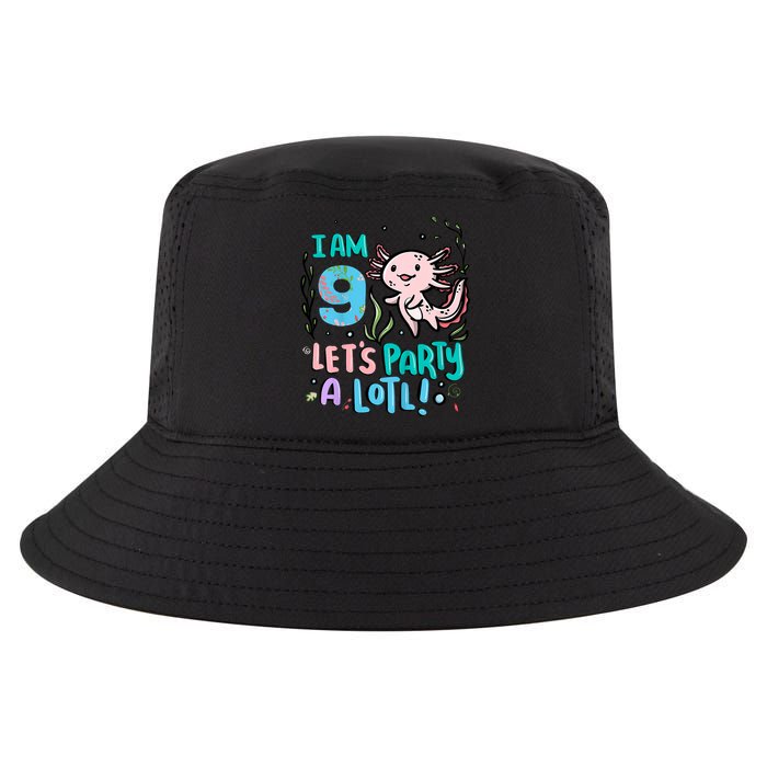 9th Birthday Axolotl - I Am 9 Let's Party A Lotl Cool Comfort Performance Bucket Hat