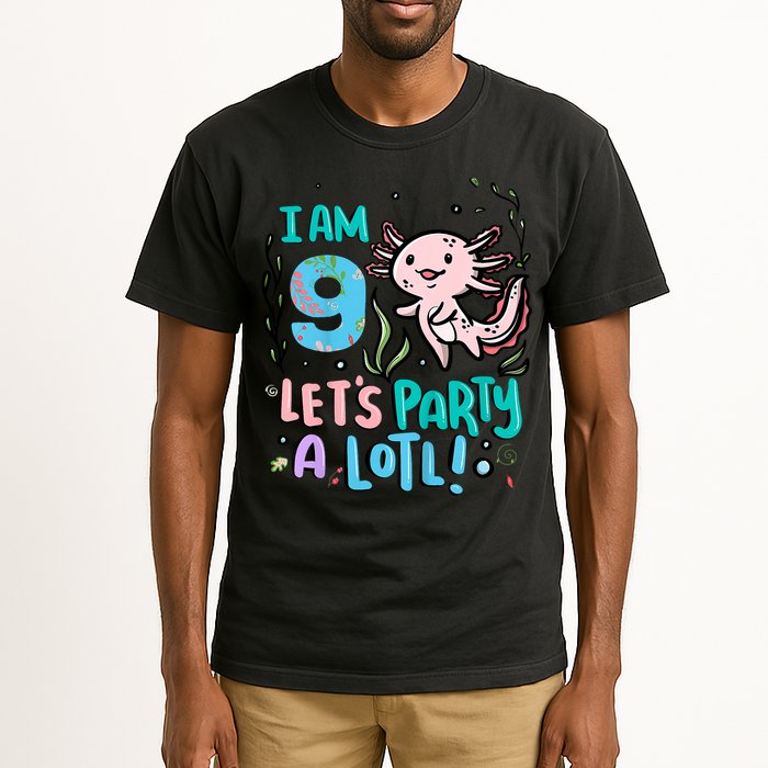9th Birthday Axolotl - I Am 9 Let's Party A Lotl Tall T-Shirt
