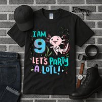 9th Birthday Axolotl - I Am 9 Let's Party A Lotl Tall T-Shirt