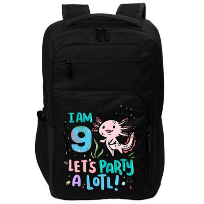 9th Birthday Axolotl - I Am 9 Let's Party A Lotl Impact Tech Backpack