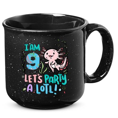 9th Birthday Axolotl - I Am 9 Let's Party A Lotl 15oz Campfire Ceramic Mug