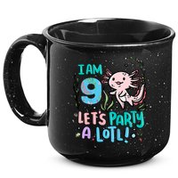 9th Birthday Axolotl - I Am 9 Let's Party A Lotl 15oz Campfire Ceramic Mug