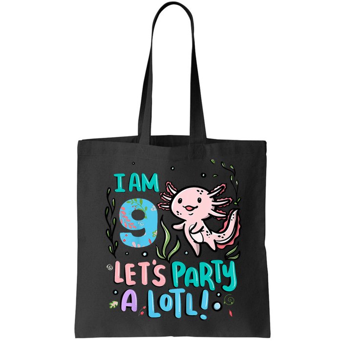 9th Birthday Axolotl - I Am 9 Let's Party A Lotl Bag