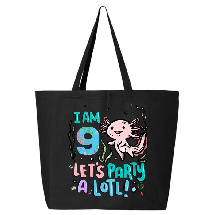 9th Birthday Axolotl - I Am 9 Let's Party A Lotl 25L Jumbo Tote