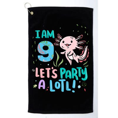 9th Birthday Axolotl - I Am 9 Let's Party A Lotl Golf Towel