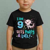 9th Birthday Axolotl - I Am 9 Let's Party A Lotl Toddler T-Shirt