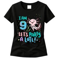 9th Birthday Axolotl - I Am 9 Let's Party A Lotl Womens T-Shirt