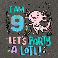 9th Birthday Axolotl - I Am 9 Let's Party A Lotl Cotton Canvas Backpack